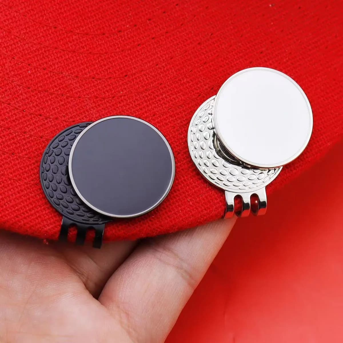 Clip per cappello con pennarello per pallina da golf - Magnetico in metallo con cintura e clip da tasca per accessori da golf