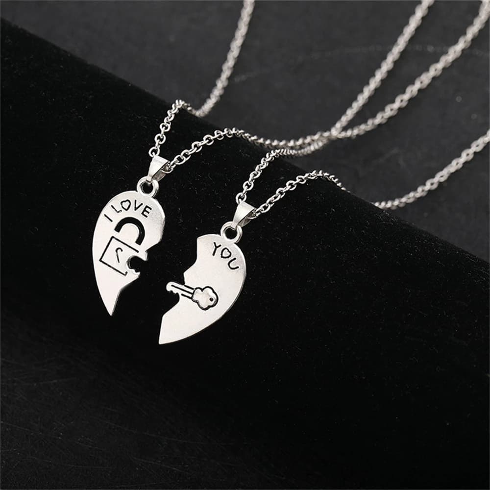 Collana con Ciondolo a Forma di Cuore e Chiave 'I Love You' per Coppie, Gioielli Regalo per San Valentino
