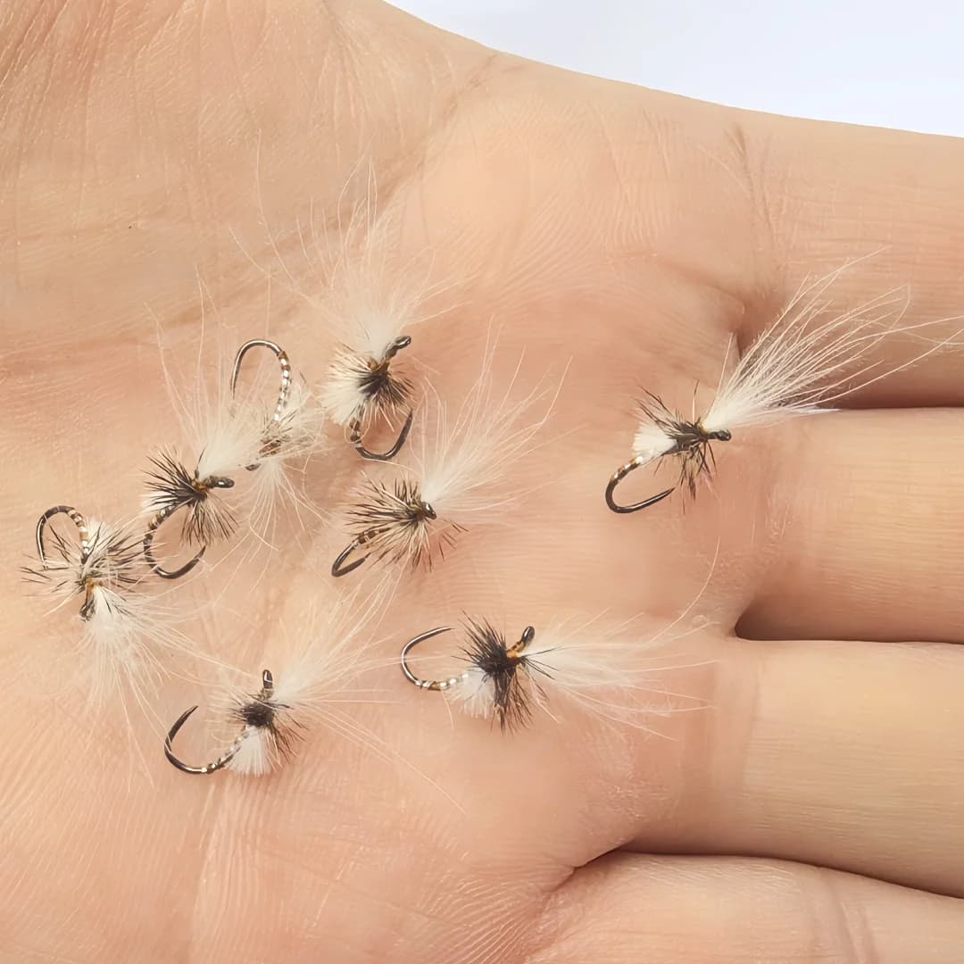 5 pezzi # Esca artificiale a forma di insetto emergente con 20 barbelle senza gancio, in tessuto CDC, con hackle di gallo, per la pesca a mosca a secco di trota, grizzly, persico e black bass