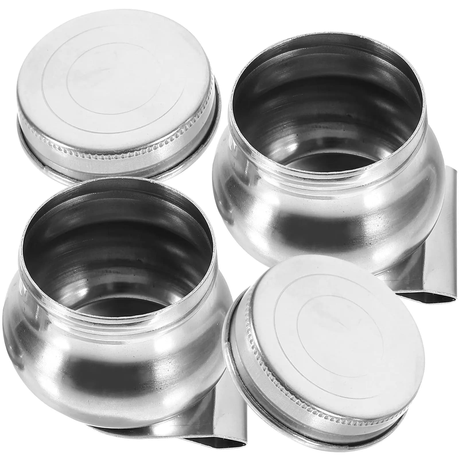 2 Pezzi Tazza per Palette in Acciaio Inossidabile di Piccole Dimensioni, Design a Bocca Larga per la Pulizia di Pennelli e Solventi per Pittura a Olio