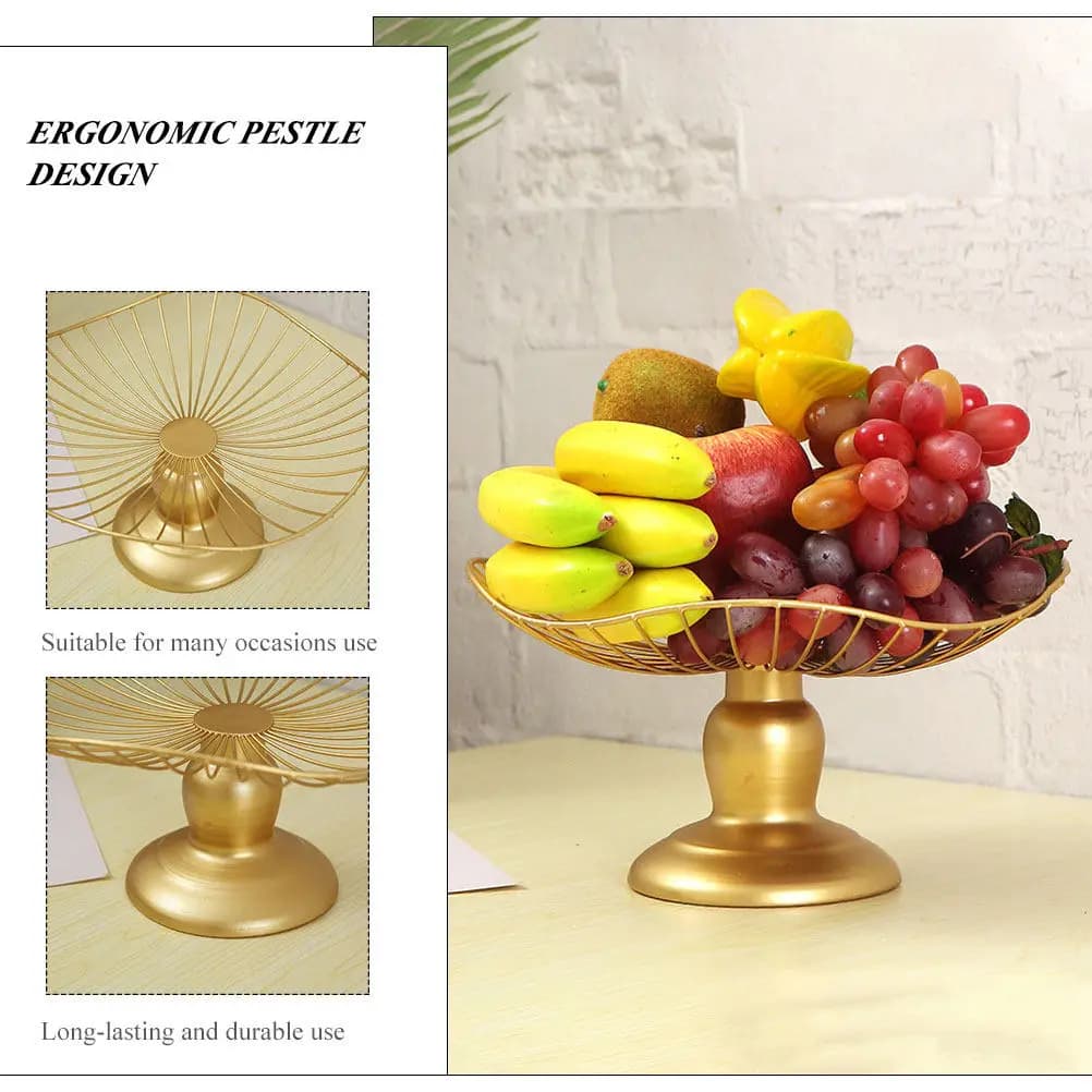 Ciotola Decorativa per Frutta con Base Alta, Vassoio per Alimenti Secchi, Design Raffinato, Centrotavola per Feste, Piatto per Caramelle, Vassoio Porta Caramelle