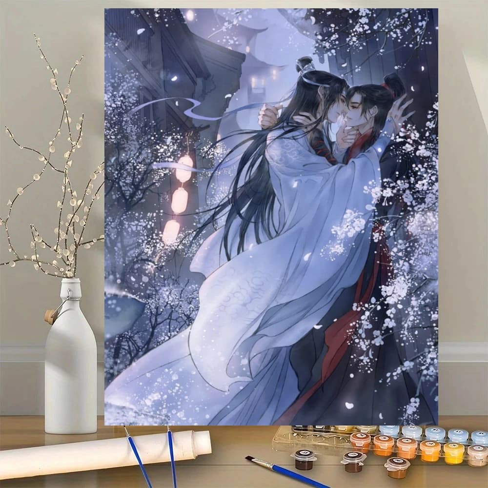 Acrylic Paint By Numbers Cartoon Characters Painting By Numbers on Canvas Coloring By Number for Adults Paint Digital Art