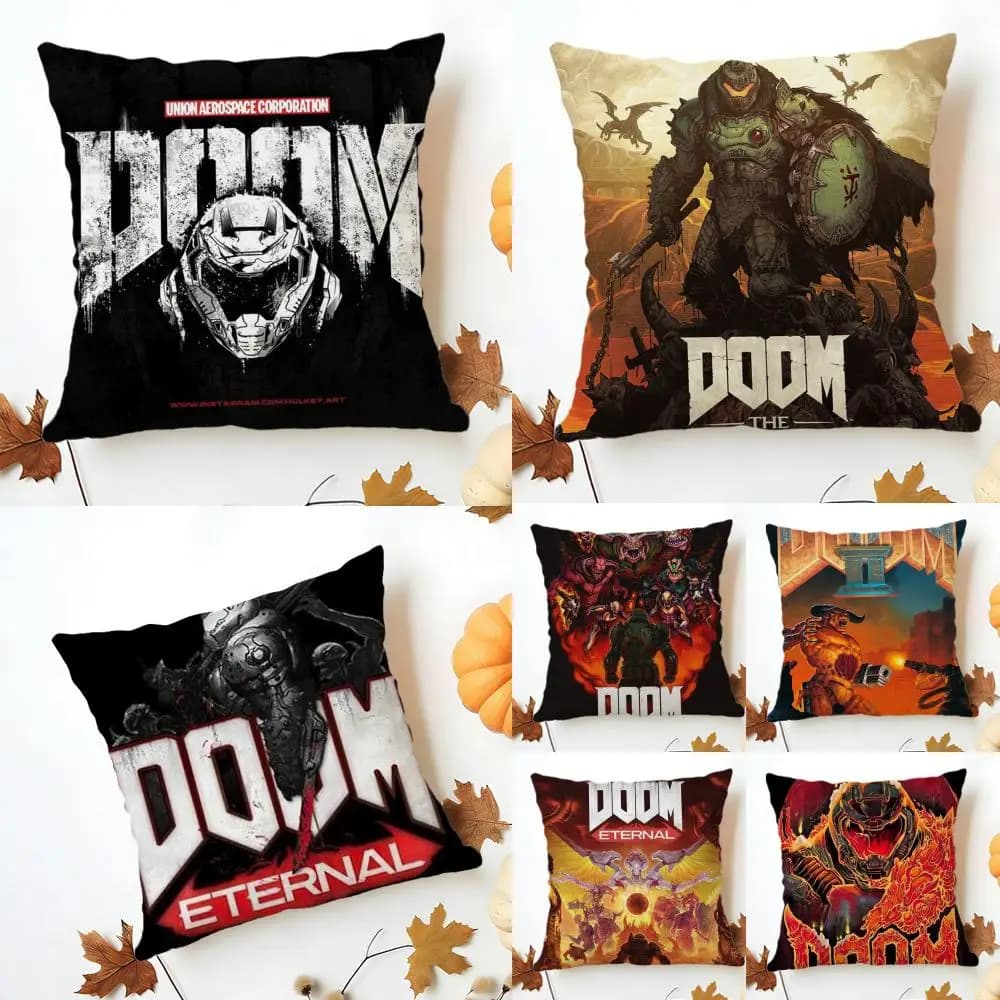 Cool Game E-Eternal Cushion Cover Washable Linen Pillowcase Soft for Sofa Bed Cozy Home Room Decor