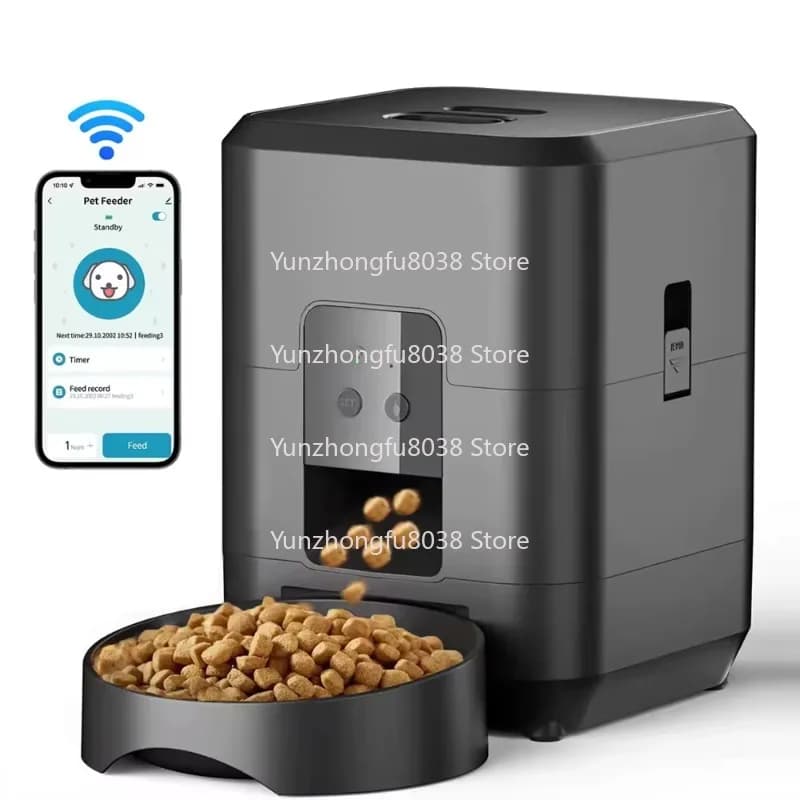 Alimentatore intelligente da 2 litri Alimentatore automatico Dispenser di cibo per cani secchi Quantitativo temporizzato Controllo APP Alimentatore automatico Ciotola per cani da compagnia