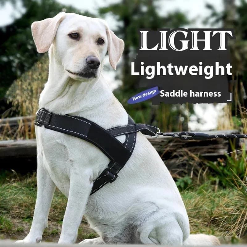 Pettorina per cani resistente per razze grandi: design a sella leggero con doppie strisce riflettenti, pettorina per animali domestici senza tirare con imbottitura