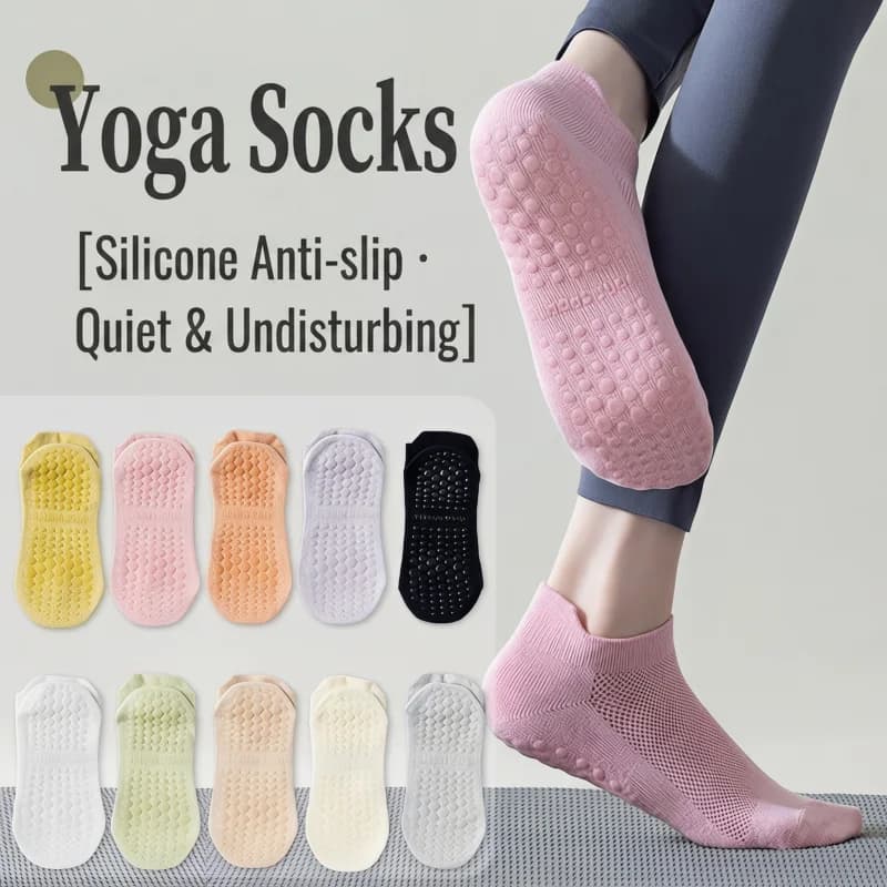 1/3 Pairs Women's Non-Slip Yoga Socks Mesh Breathable Ankle Grip Socks Seamless Pilates Dance Barre Workout Gym Floor Socks