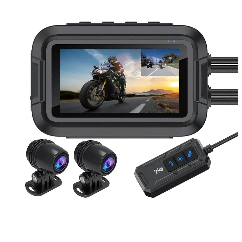 1080P Motorcycle DVR Front Rear View Motorcycle Dash Cam Video Recorder 3 Inch RGB High Brightness Black Night Vision