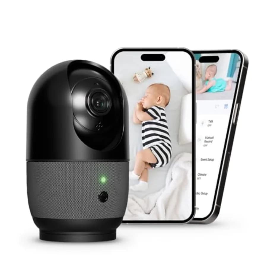 Monitor per Bambini S8 2K QHD con Certificazione Coreana per la Privacy, Rilevamento del Pianto AI, PTZ a 360°, Doppio Wi-Fi, Visione Notturna, Audio Bidirezionale, Sensore di Temperatura