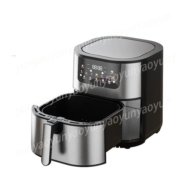 Friggitrice ad Aria in Acciaio Inox da 15L con Doppi Tubi di Riscaldamento, Cestelli Staccabili, Cottura Sana Senza Olio, Arrosto, Forno, Griglia