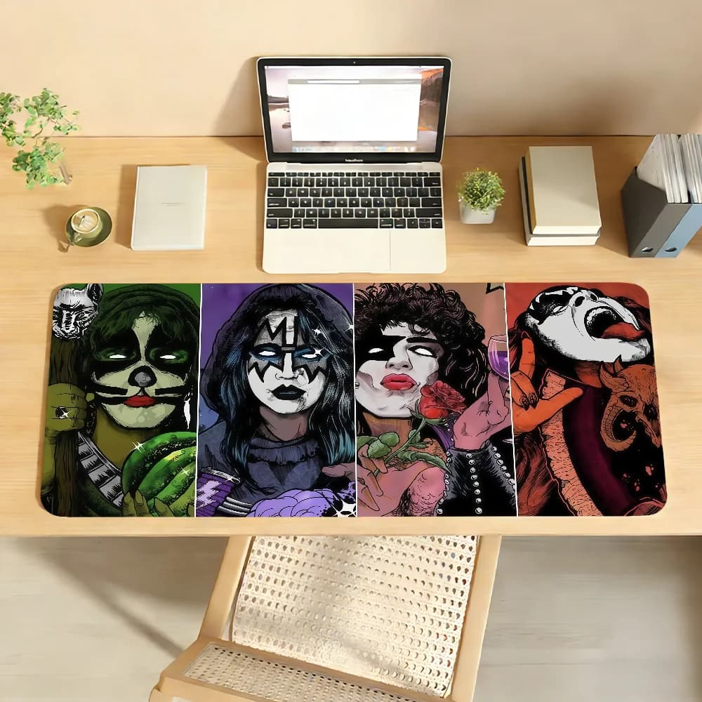 Tappetino per mouse Band Kiss, tappetino per mouse in gomma antiscivolo per computer portatile, tappetino per mouse per giocatori, decorazione per scrivania