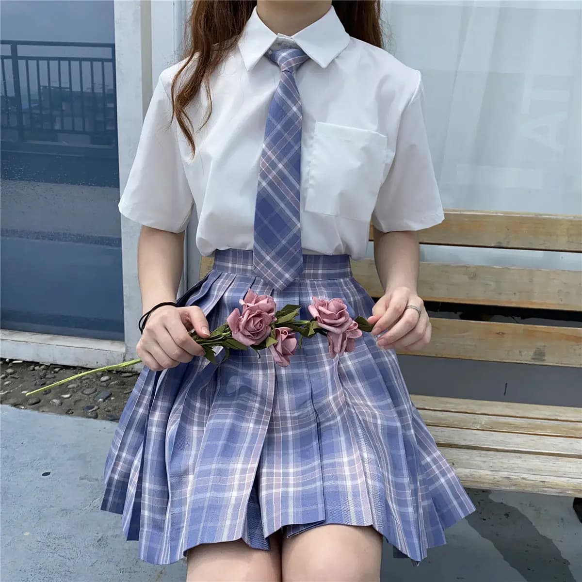 Set Completo Uniforme JK da Donna, Manica Lunga Estiva, Gonna Stile Scolastico, Manica Corta Stile Giapponese, Ensemble alla Moda