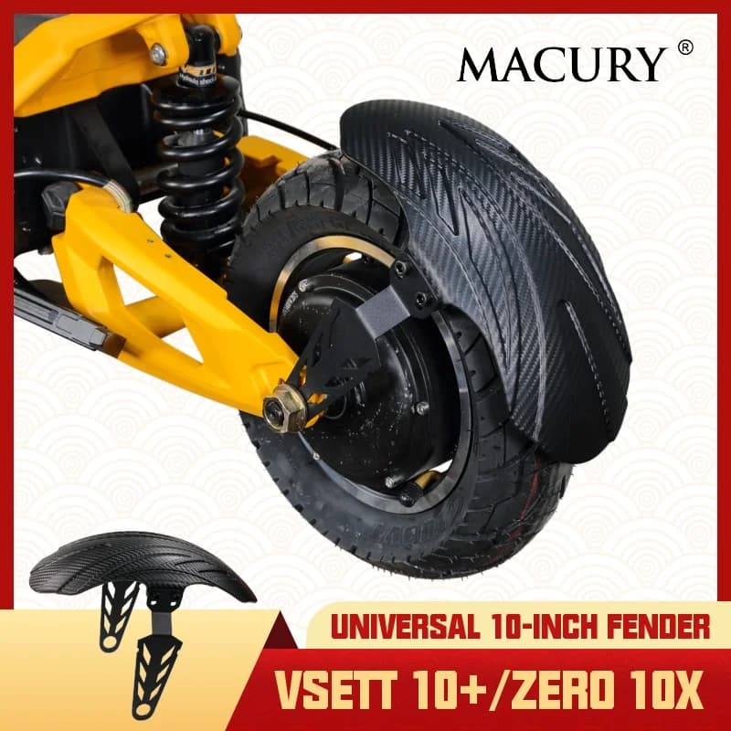 Parafango universale in fibra di carbonio per VSETT 10+ MUKUTA 10 Plus ZERO 10X KAABO Mantis 10 pollici Scooter elettrico Parafango Ala