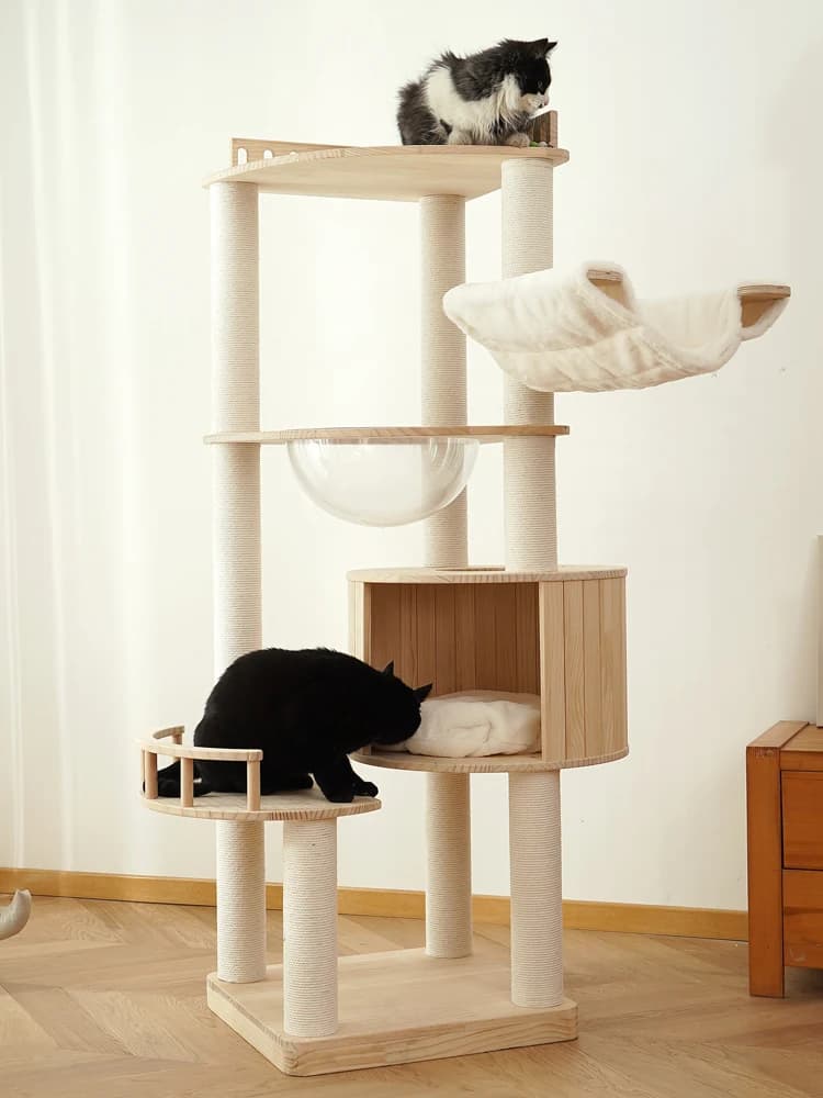 Albero per gatti integrato in legno massello grande sisal grande gatto speciale
