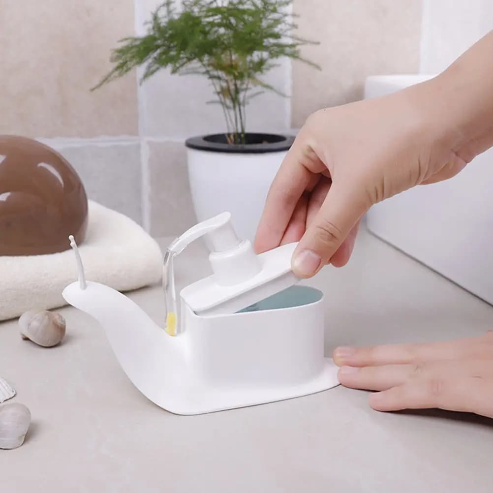 Dispenser di Sapone Liquido a Forma di Lumaca, Bottiglia con Pompa per Shampoo, Erogatore di Bagnoschiuma Riutilizzabile in Plastica a Pressione per Bagno