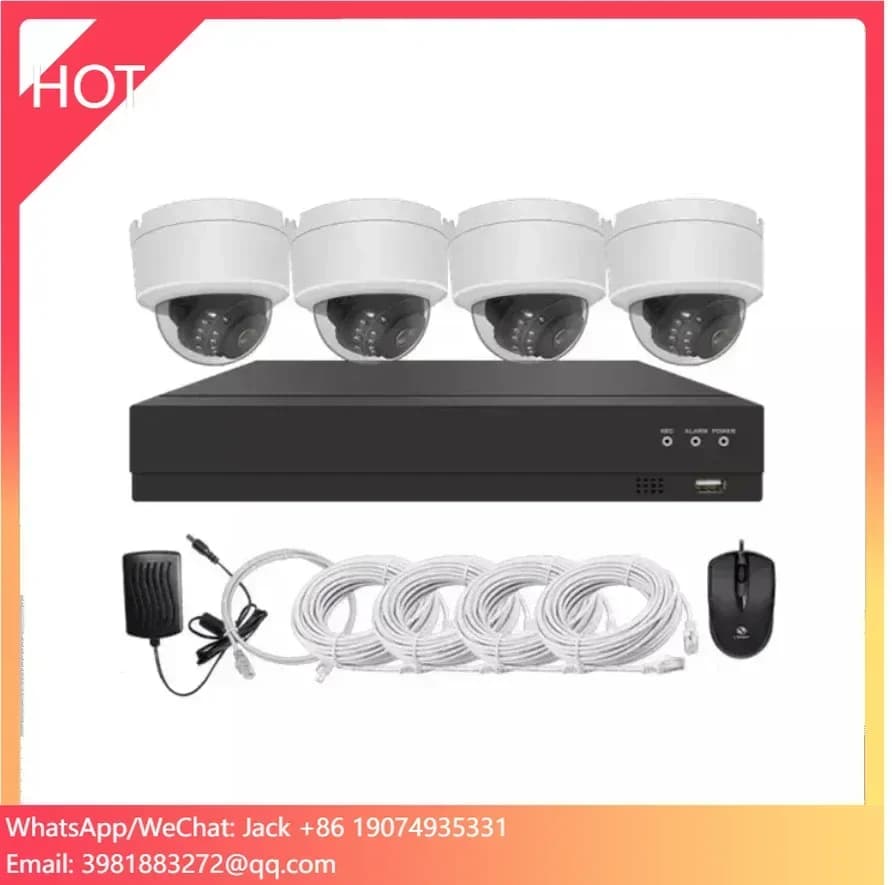 Kit NVR Esterno 4ch 8CH 2MP 3MP 5MP POE, Telecamera di Sicurezza Impermeabile Bullet, Sistema di Allarme Antifurto P2P per Casa