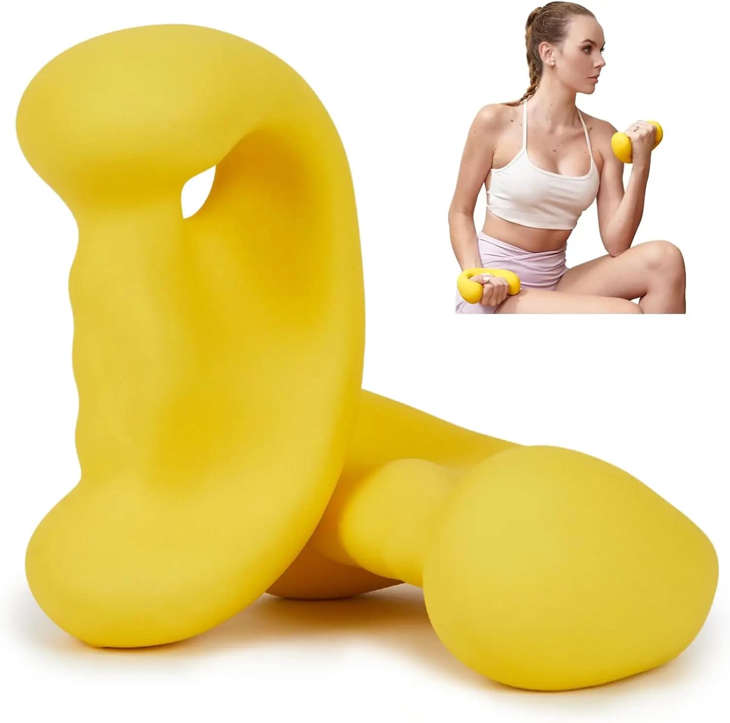 Set of Ergonomic Manubri for Women: Weights for Workout at Home, Pilates, Yoga, Jogging and Strength Training