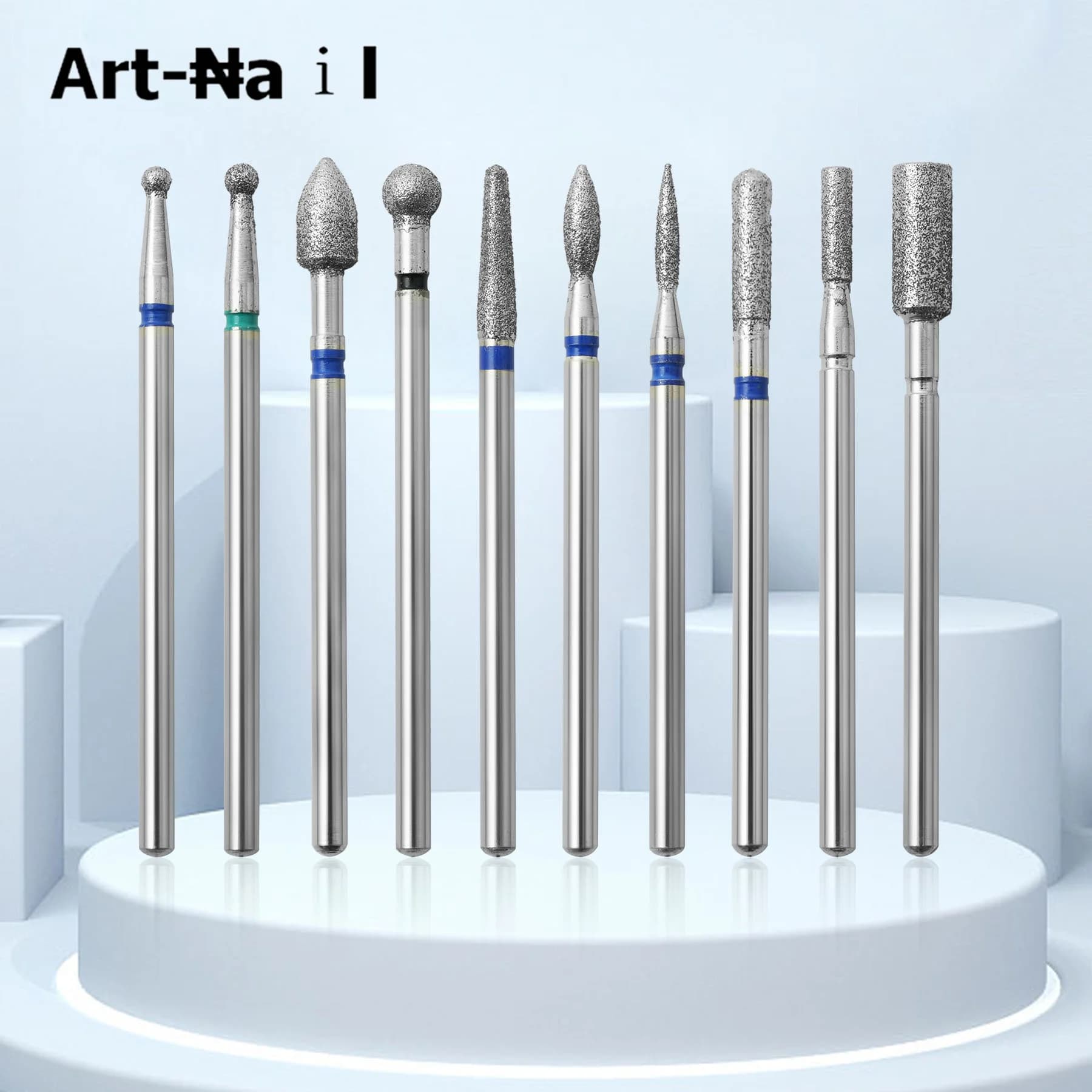 10 pcs/box drill tips for nail diamantate set metal polishing head removal tools for brush cleaning cutter for electric nails