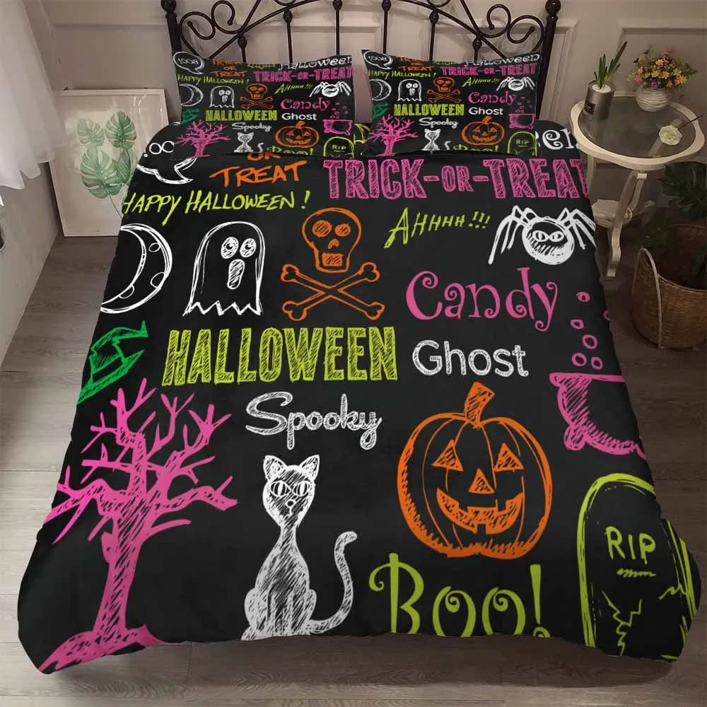 Custom 3D Printing Bedlinen Set/Europe/USA Queen/King, set duvet duvet Halloween Fumo Skull Bedlinen Set Drop Ship TYF
