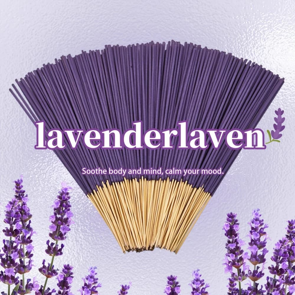 24/50/73 bastoncini di incenso alla lavanda - Incenso in legno naturale con elegante colorazione viola e dorata, aroma calmante a lunga durata