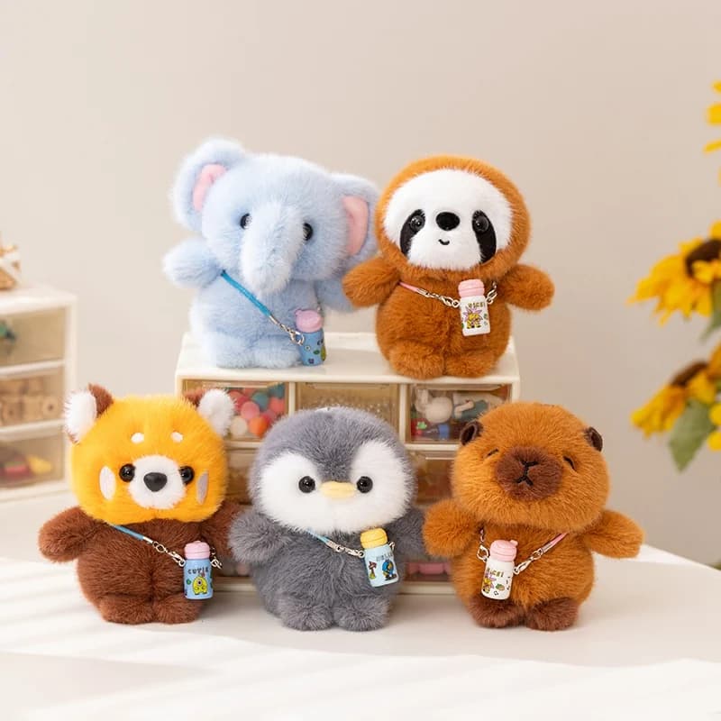 Ciondolo in peluche da 12 cm Compagno Bambola Capibara Elefante bradipo pinguino Peluche Regalo per bambini