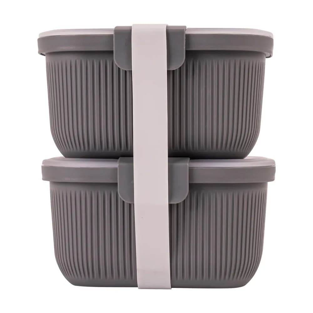 Rectangle Grey Bento Box Snack Container 19oz Plastic Food Storage Box for Lunch Meal Prep Portable