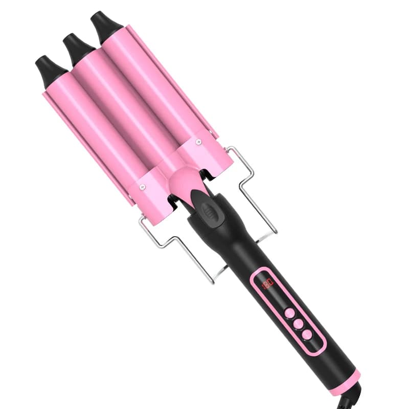 Iron 3 Barnier Hair Dryer Hair Folder Iron Adjustable Temperature Quick Heating Iron for Siren Hair Pink