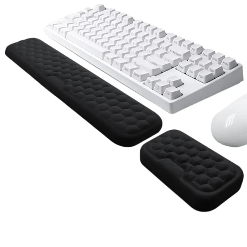 Poggiapolsi per Tastiera e Mouse in Morbida Schiuma Memory, Supporto Ergonomico per Polso, Cuscinetto Antiscivolo per Computer