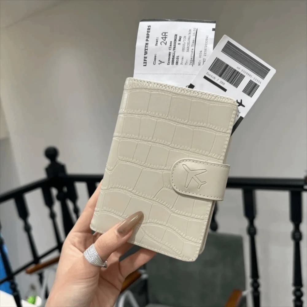 Porta passaporto multifunzione in tinta unita Borsa per passaporto ultrasottile in PU Custodia per documenti Custodia per passaporto da viaggio antifurto