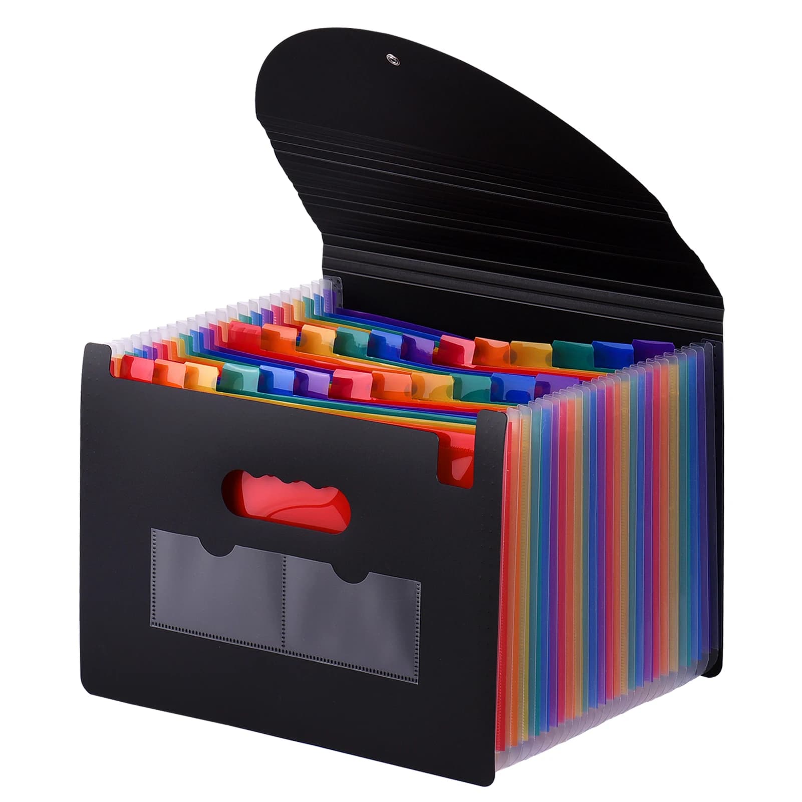 Cartella di file espandibile a 24 tasche con coperchio Organizzatore di file Accordian Organizzatore di documenti formato lettera A4 per la scuola dell'home office