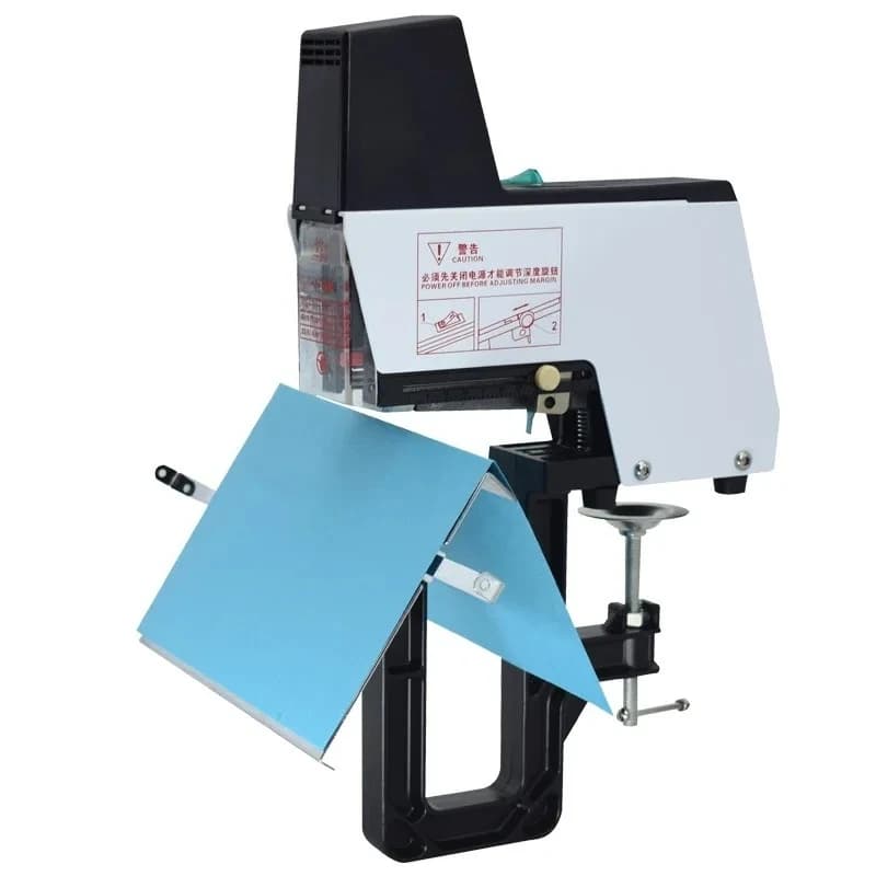 Cucitrice di fabbrica ST-1000 Cucitrice metallica piatta e a sella per rilegatura di libri di carta automatica per ufficio elettrico