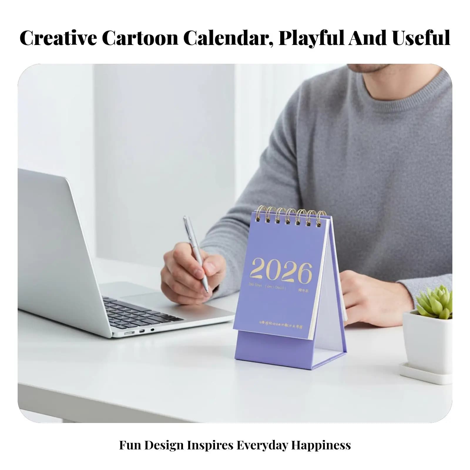 Calendario da Tavolo Cartoon 2026, Decorazione Carina per Scrivania, Agenda Studenti, Mini, Quaderno Giornaliero