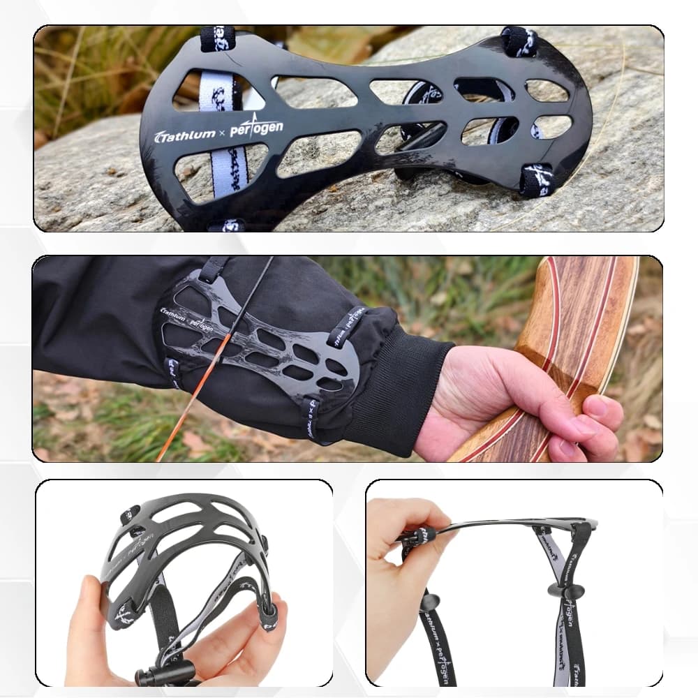 Protezione per Braccio in Fibra di Carbonio per Tiro con l'Arco, Regolabile, per Mano Destra e Sinistra, per Caccia e Pratica di Tiro al Bersaglio