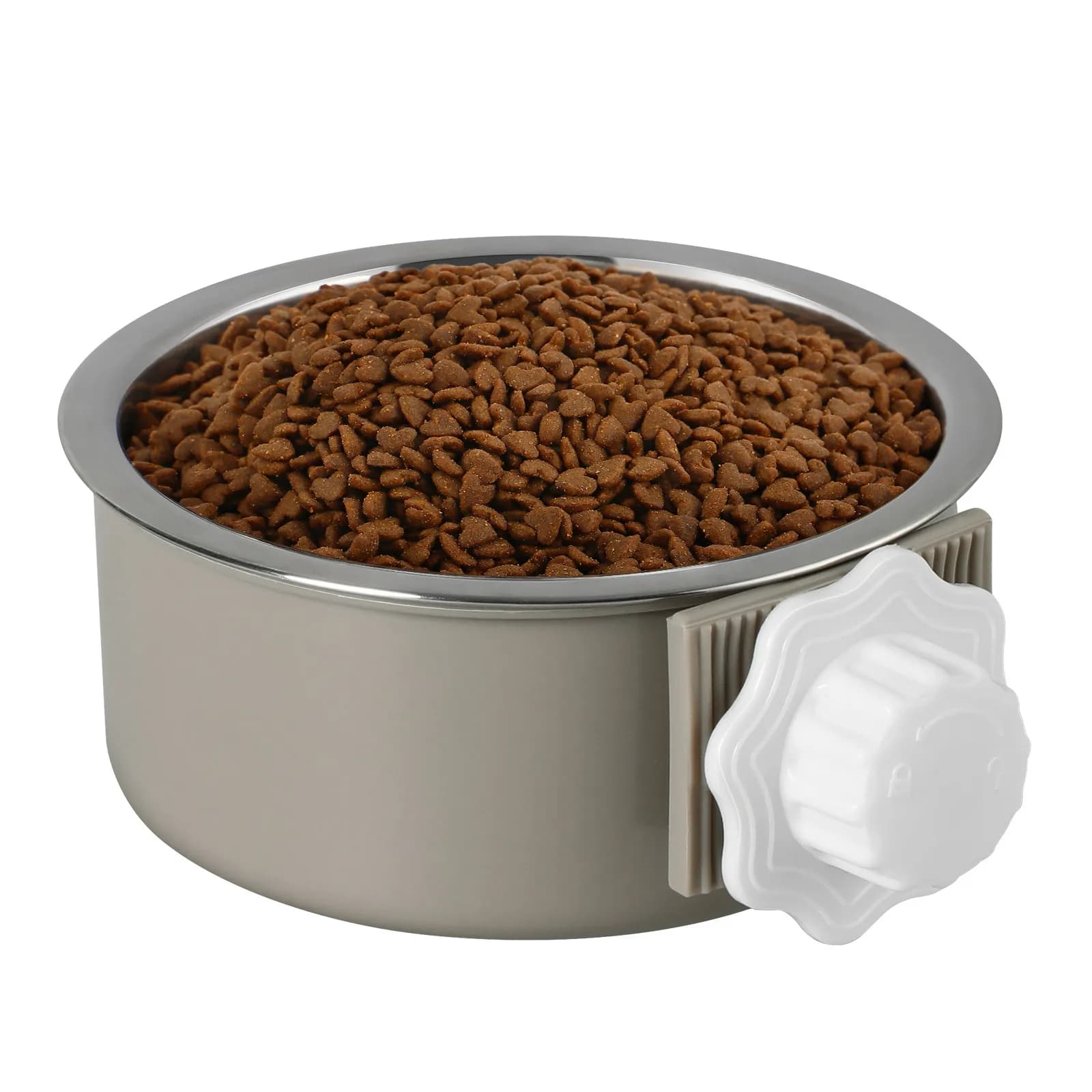 Ciotola per animali domestici in acciaio inossidabile, rimovibile, da appendere alla gabbia, per cani e gatti, per cibo e acqua, resistente, in ABS, accessori per animali domestici