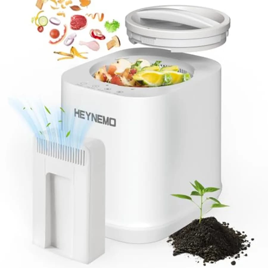 Composter Elettrico da 4L per Cucina, Contenitore Intelligente per Compostaggio Interno/Esterno, Inodore, Autopulente, Composter da Banco, Bidone per Cucina 3 Mesi