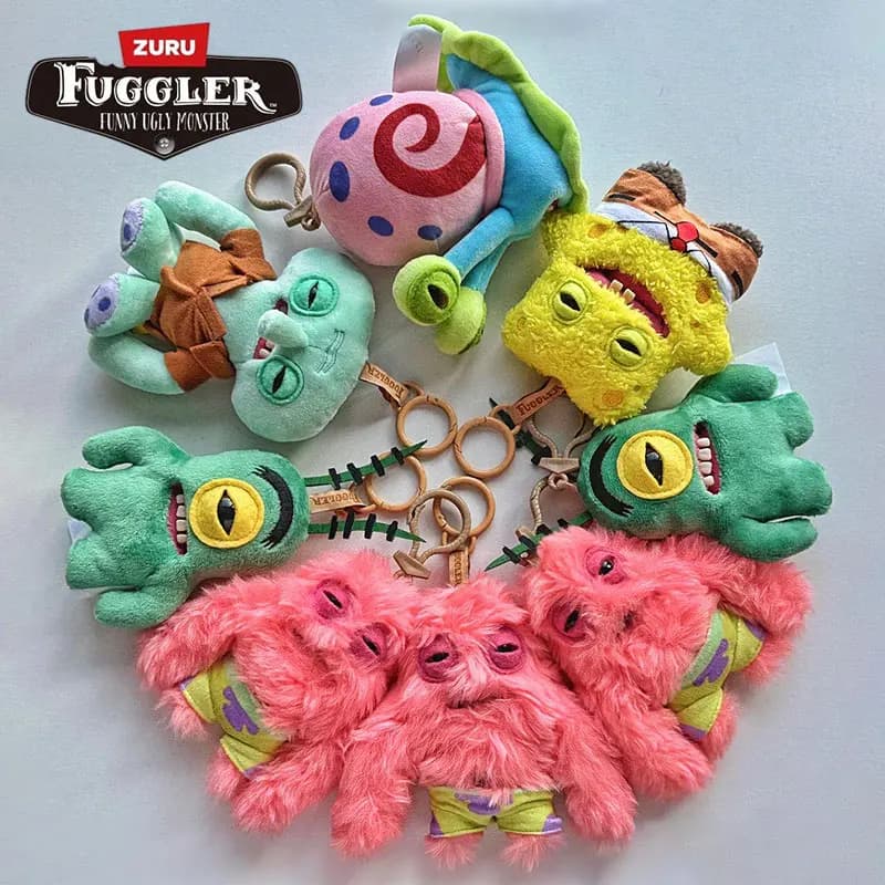Original Fuggler and Patrick Keychain Plush Toys Funny Ugly Teeth Monsters Figure Stuffed Animal Doll Collectible Kids