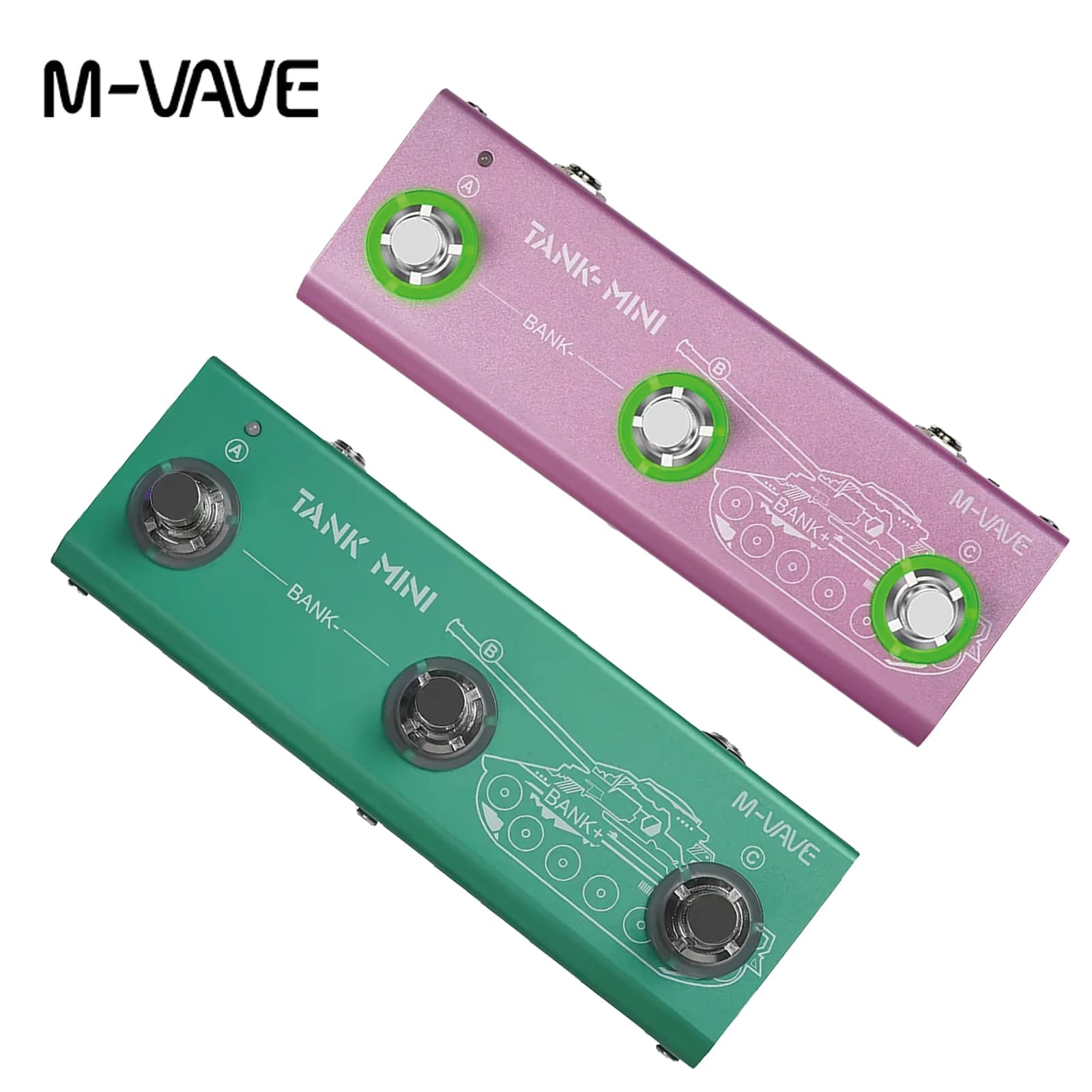 M-VAVE TANK-MINI Pedale multieffetto compatto – Pro IR/OTG, amplificatore/cabina integrato, Mod/Delay/Riverbero | Potente e portatile