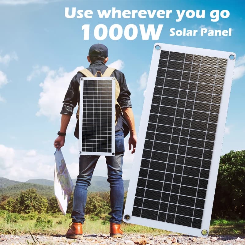 Kit di energia solare da 1000 W - Pannello solare da 12 V Controller da 100 A per tenda da campeggio Pesca Luce LED esterna e ricarica della batteria