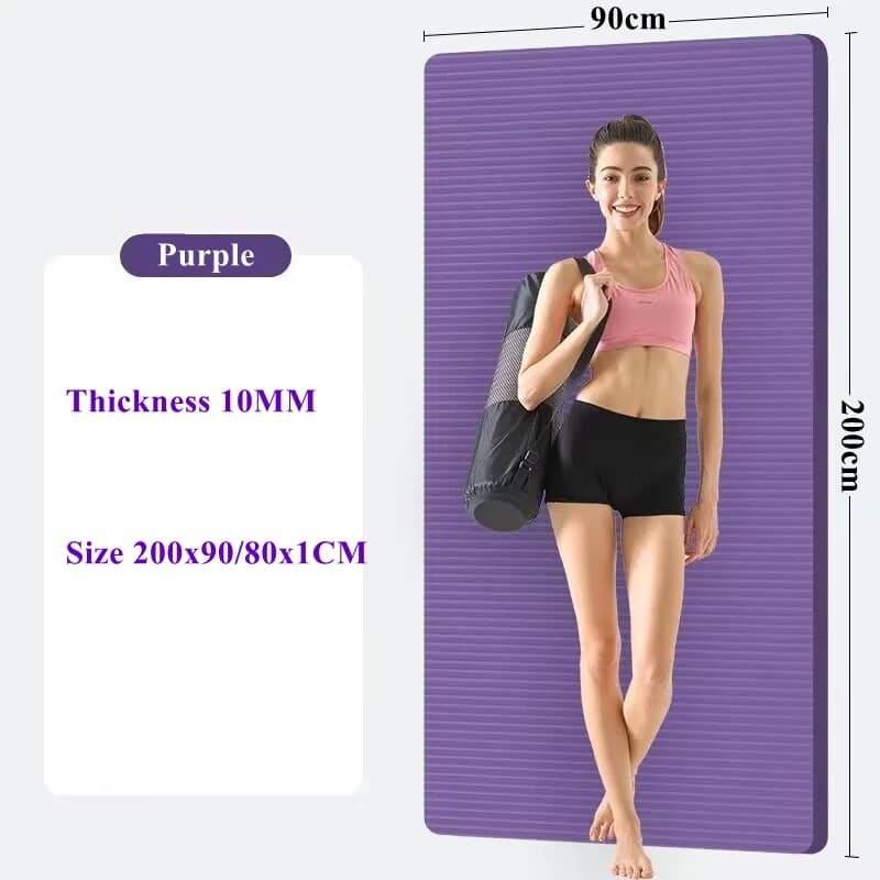 2000x900x10mm folding eco-friendly anti-slip yoga mat for pilates and floor exercises Foldable fitness exercise on both sides