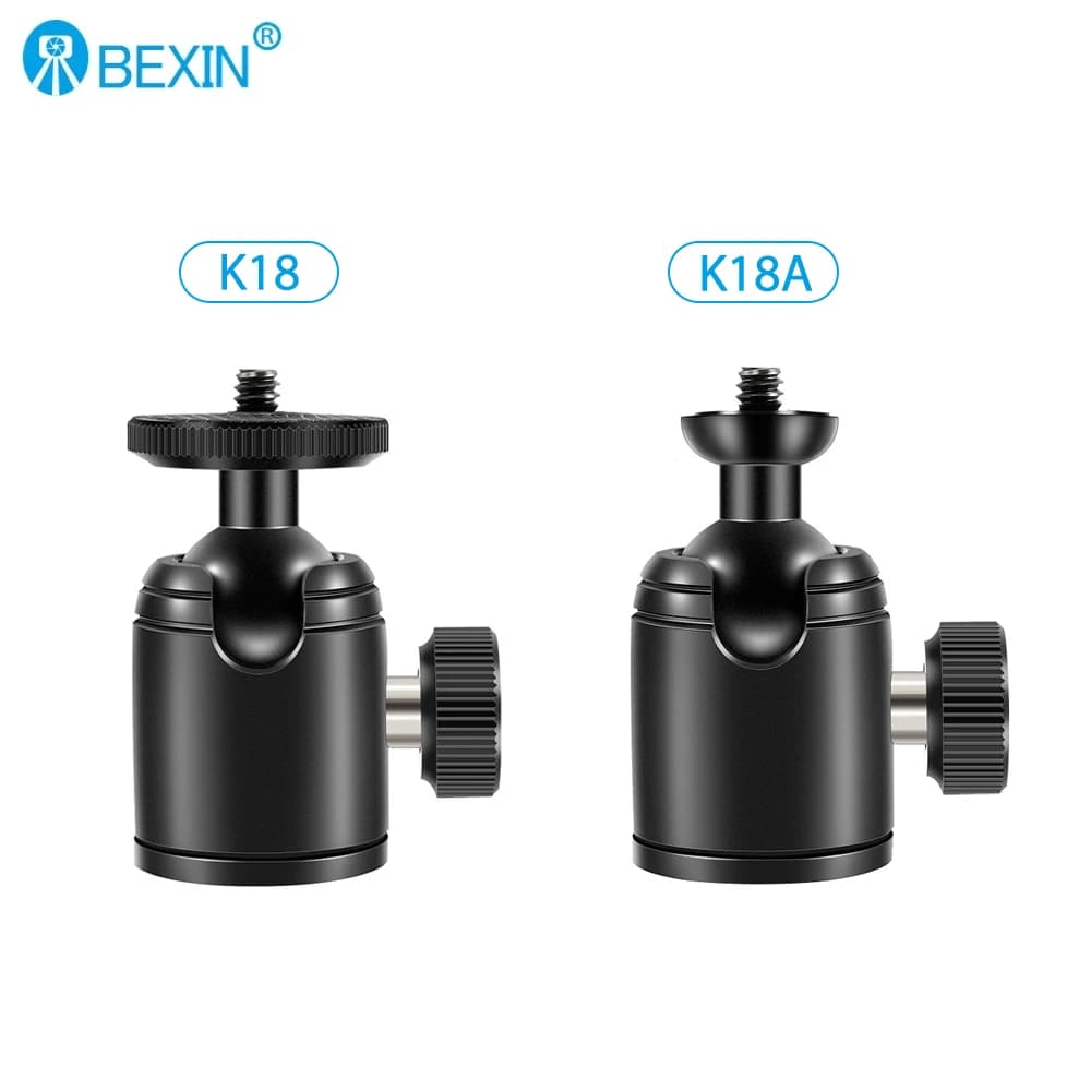 BEXIN K18 Series Mini Ball Head Aluminum Alloy Universal 360° Rotating Tripod Head for GoPro Mobile Phone Mirrorless Camera