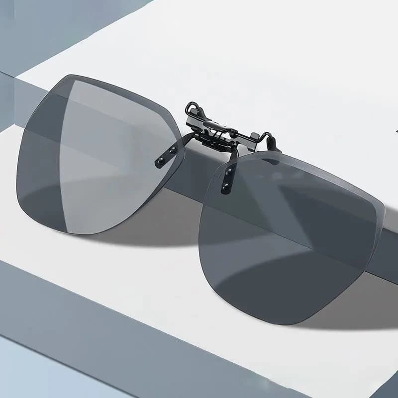 VEITHDIA Occhiali da sole polarizzati unisex con clip per occhiali da vista, design ribaltabile senza montatura, lenti TAC con protezione UV400 VB11