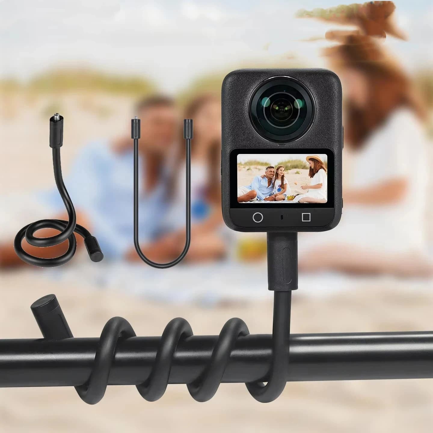 Flexible Selfie Stick Action Camera Bracket Phone Support Adapter for GoPro DJI OSMO Action Insta360 Vlog Video Pole