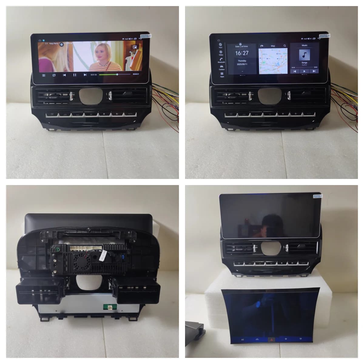 Autoradio Android con doppio touchscreen per Chrysler 300 300C 2011-2023, CarPlay wireless, lettore multimediale stereo.