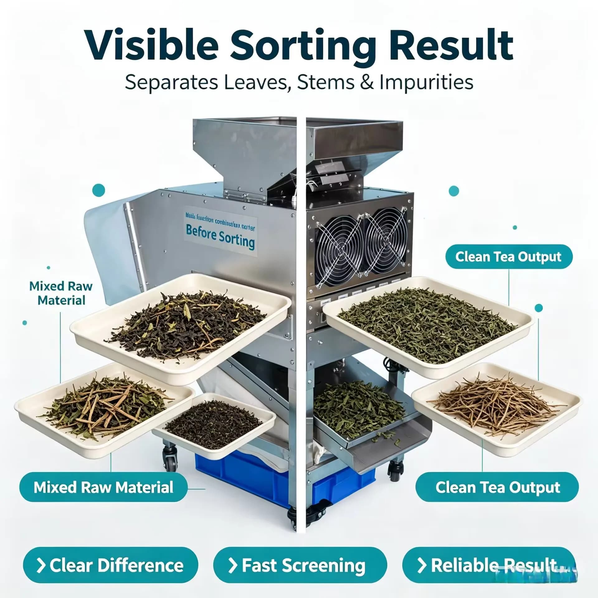 Air Blower Sieve Sifter, Dual-Function Winnowing Screening Machine for Cocoa Coffee Beans, Grain Pollen Tea Leaf Classifier