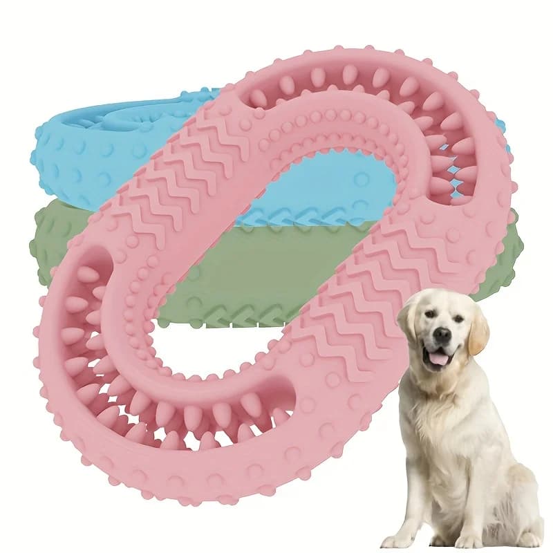 O-Ring Dog Chew Toy, TPR Pet Teeth Cleaning Interactive Cat Toy, Puppy Teething Biting Chewing Toy