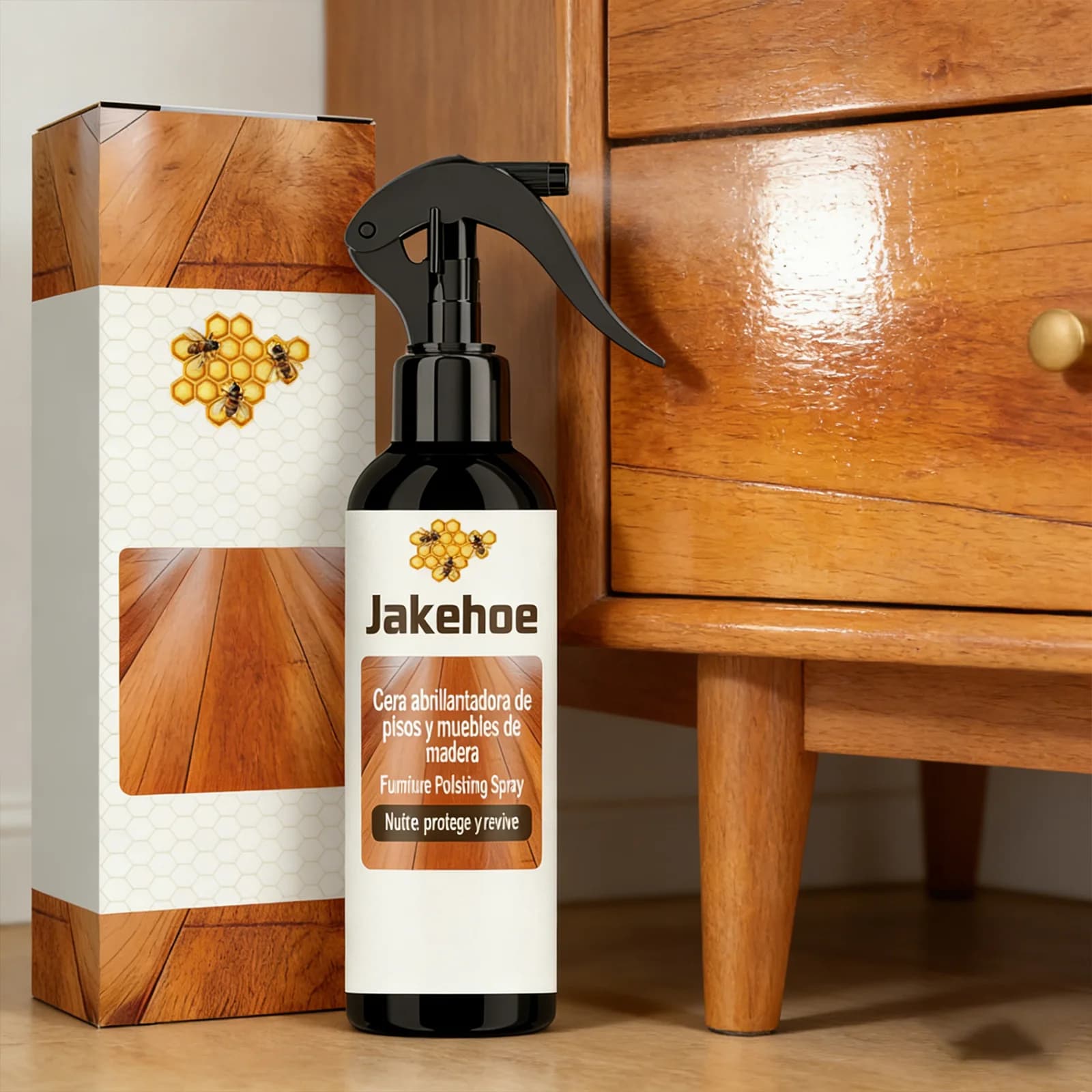 Spray Professionale per la Cura del Legno, Lucidante per Mobili, Protettore per Superfici, Profumo Fresco, Lucentezza Naturale, Cera per Pavimenti 120ml