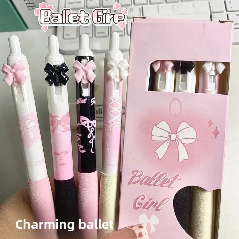 4 pezzi simpatici penne retrattili penne gel per cartoni animati penne con impugnatura morbida 0,5 mm penna a inchiostro nero penne estetiche penne per ufficio scuola Kawaii