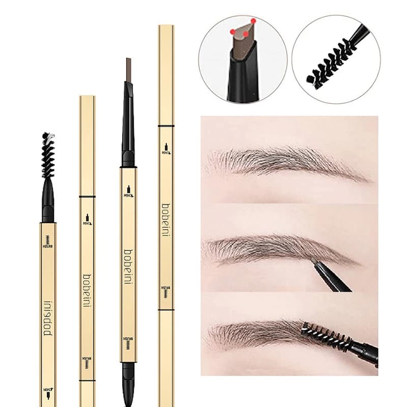 Matita per sopracciglia a doppia testa triangolo Ultra Fine lunga durata impermeabile 5 colori penna per sopracciglia tinta Mascara Make Up migliora il marrone