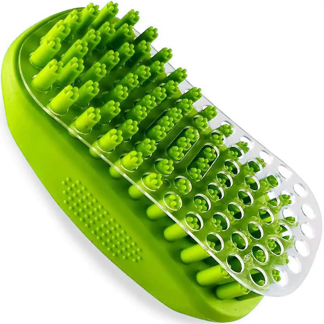 Spazzola per bagno e massaggio per cani, spazzola per shampoo per cani e gatti, scrubber, scrub per doccia, adatta per animali domestici a pelo corto e lungo. bellezza