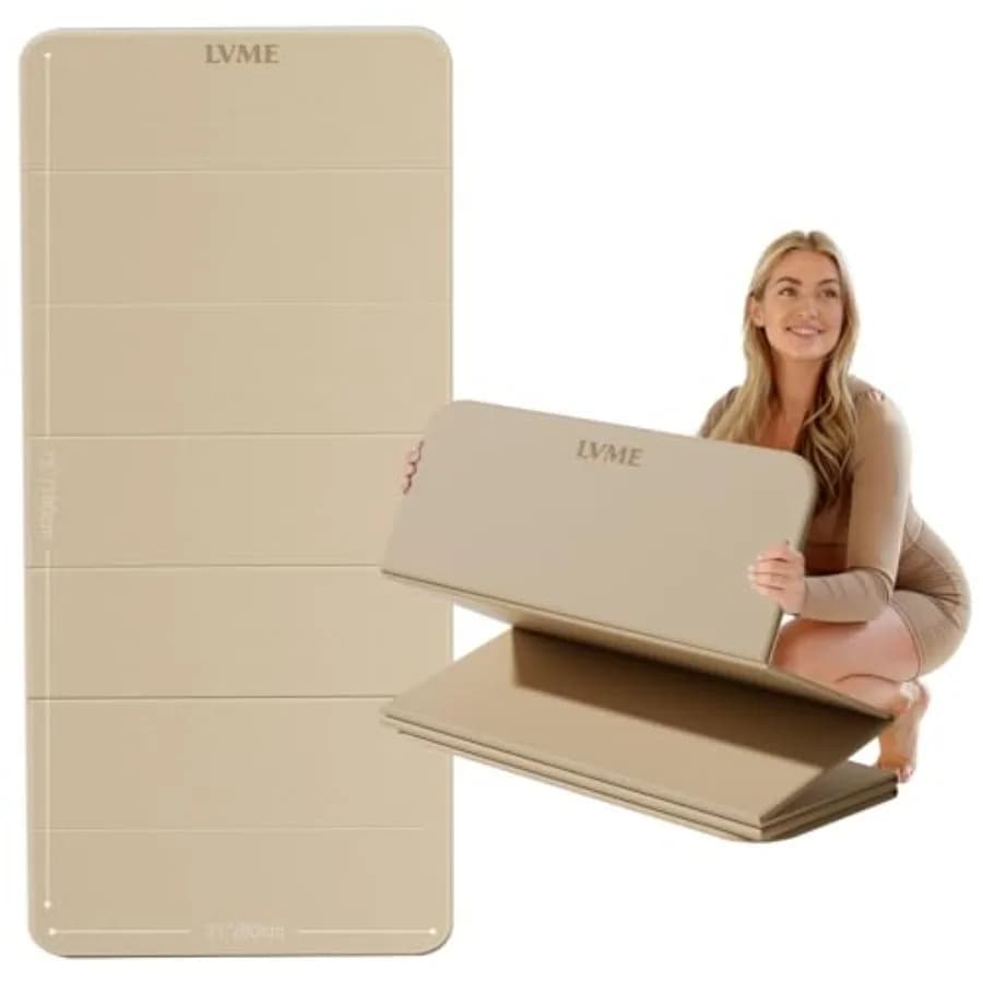 Tappetino Yoga Grande 75"x31", Tappetino Yoga Pieghevole e da Viaggio, Tappetino Extra Largo 0,24" Sottile Antiscivolo per Yoga, Pilates, Stretching