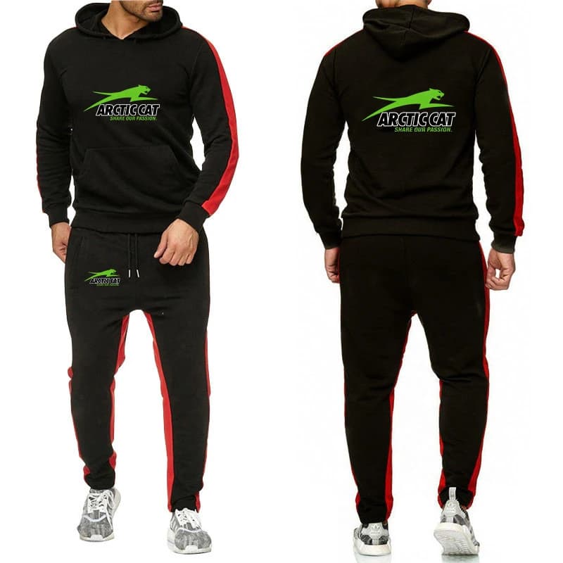 Arctic Cat The 2026 New Men's Casual Long-sleeved Hoodies Sports Shirt and Sports Pants set is Suitable for Wearing in Autumn